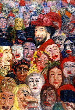 100 の偉大な芸術 Painting - ジェームズ・アンサー マスクをかぶった自画像